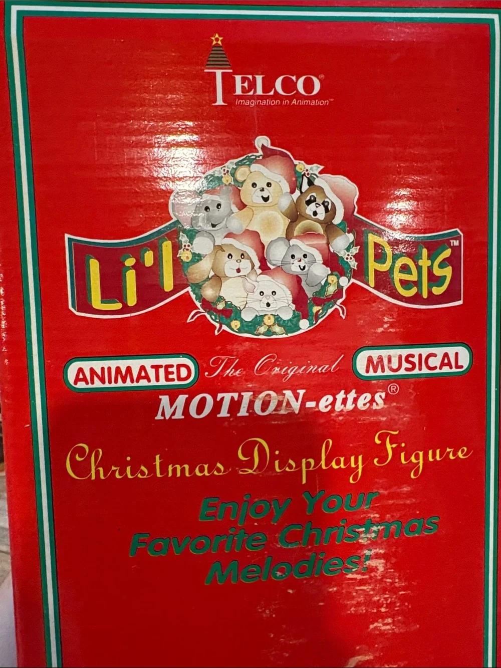 Telco Li'l Pets Gray & White Animated Christmas Mouse with Yellow Cheese